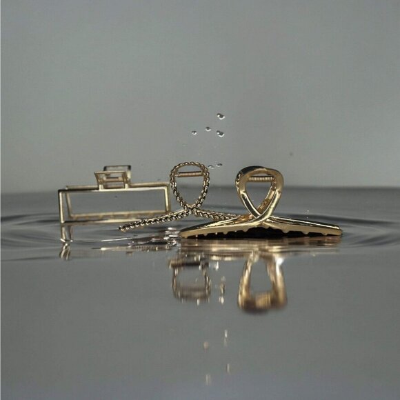 METAL CLAW CLIP TRIOS (GOLD) - Picture 6 of 6